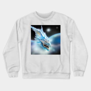 Ice Dragon in Outer Space Crewneck Sweatshirt